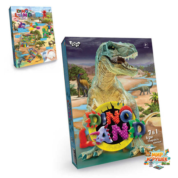 гр Ігровий набір 'Dino land 7в1' DL-01-01U УКР. (5) 'Danko Toys', тісто, настільна гра, сніг, формочки
