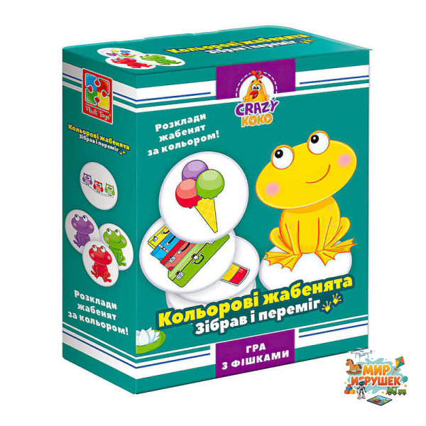 гр Гра настільна розважальна Crazy Koko 'Кольорові жабенята' VT8025-06 (16) 'Vladi Toys', в коробці
