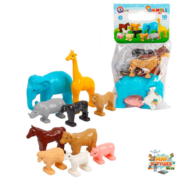 гр Фігурки тварин 1102 (6) 'Technok Toys', 10 шт., у пакеті