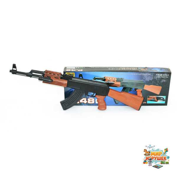 Автомат P.48 /25010 (12) масштаб 1:1, довжина 87 см, підсвічування, лазерний приціл, ліхтарик, механічний принцип роботи, пульки (6 мм), в коробці