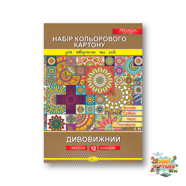 гр Картон кольоровий А4 12 аркушів КК-А4-12 (20)