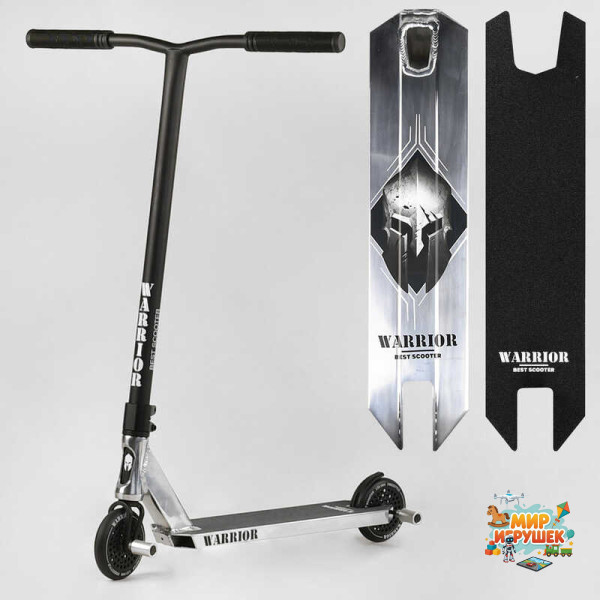 Самокат трюковий Т-30401 Best Scooter (4) 'Warrior', HIC-система, ПЕГИ, алюмінієвий диск та дека, колеса PU, d=120 мм, ширина керма 58 см