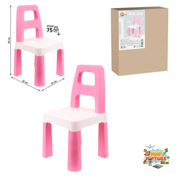гр Дитячий стілець 0167 (1) Світло-Рожевий 'Technok Toys', 32х32х55 см, у коробці