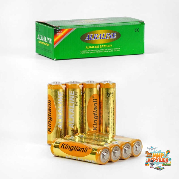 Батарейки 'Kingtianly' C 56905 (20) Alcaline, пальчикові, АА 1,5V, ЦІНА ЗА 60 ШТ. У БЛОЦІ