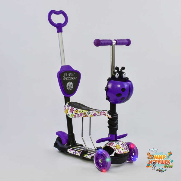 Самокат 5в1 97240 (1) Best Scooter, АБСТРАКЦІЯ, PU колеса, ПІДСВІЧУВАННЯ КОЛІС, в коробці