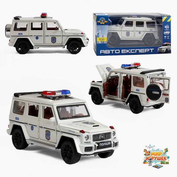 Машина 41393 (72/2) 'Авто Експерт', 'Поліція', металопластик, 1:32, звук, світло, інерція, відкриваються двері, в коробці