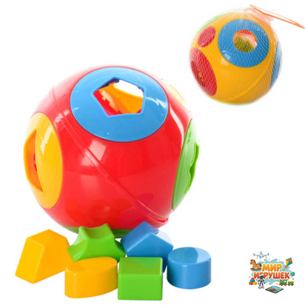 гр Сортер 'Розумний малюк' 2247 (18) 'Technok Toys', 6 геометричних фігур, 14см, в сітці