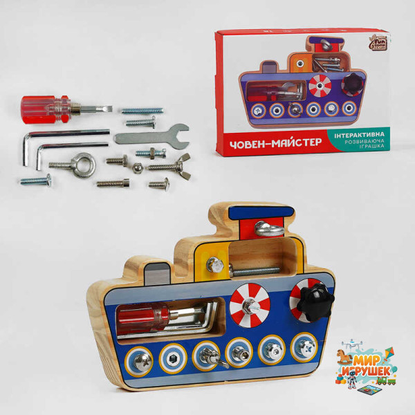 гр Човен 20522 (24) '4FUN Game Club Wood', викрутка, шестигранник, болти, в коробці