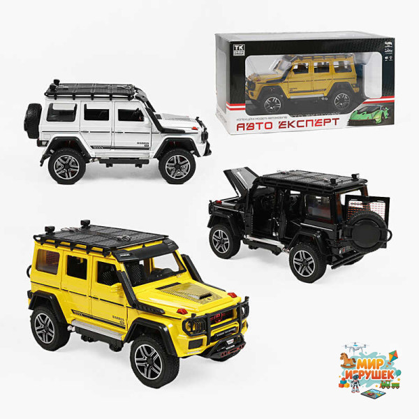 Машинка 2814-25 (12) 'Авто Експерт', 3 кольори, металопластик, масштаб 1:24, звук, світло, інерція, відчиняються двері, багажник та капот, в коробці