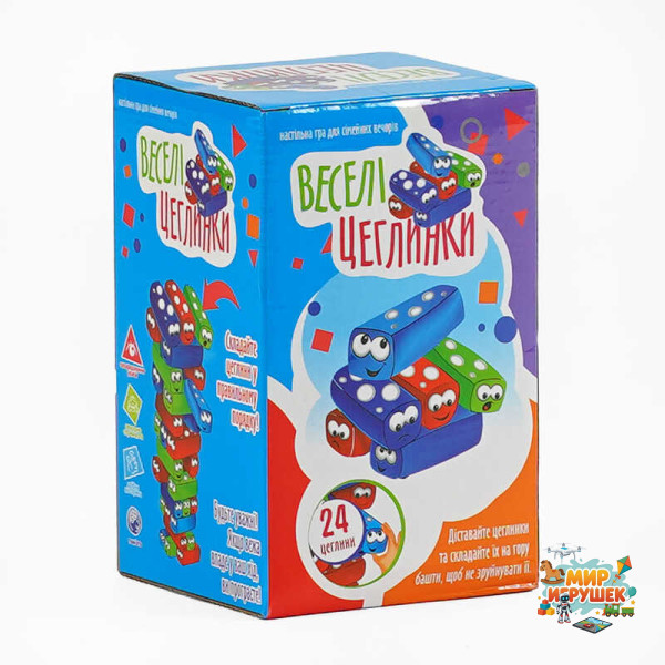 гр Настільна гра 'Веселі Цеглинки' UKB-B 0040 (24) '4FUN Game Club' 24 деталі, українською мовою, в коробці