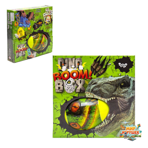 гр Креативна творчість 'Dino Boom Box' DBB-01-01U УКР. (6) 'Danko Toys', кінетичний пісок, формочки, наліпки, флеш-татушки, бомбочка для ванни, у коробці