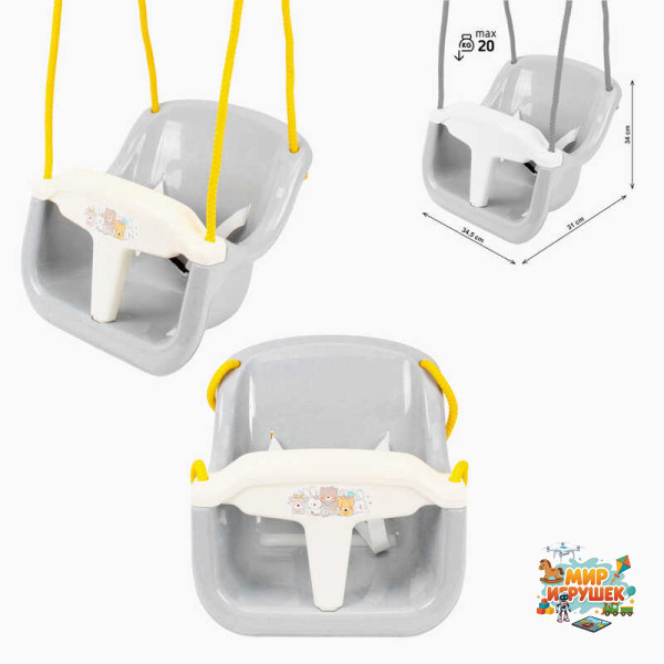 гр Гойдалка 2130 (6) СІРА, 'Technok Toys', 34,5х31х34 см, до 20 кг