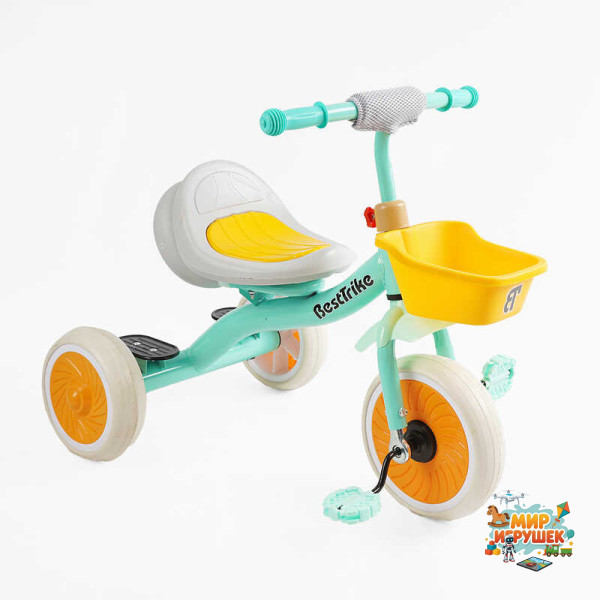Велосипед 3-х колісний BS-49151 'Best Trike' (1) колеса EVA переднє 10’’, заднє 8’’, сталева рама, УКР.ОЗВУЧУВАННЯ, світло, кошик, в коробці