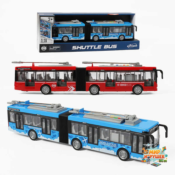 Тролейбус WY 915 AB (18) звук, підсвітка, механічне відкриття дверей, масштаб 1:16, гумові колеса, інерція, в коробці