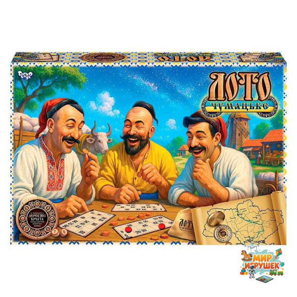гр Настільна гра 'Чумацьке ЛОТО' бочата DTG105 (5) 'Danko Toys', 90 барил, 24 картки та 100 фішок, в коробці