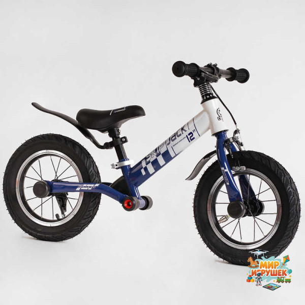 Велобіг Corso 'Skip Jack' 93307 (1) СИНЕ-БІЛИЙ, надувні колеса 12', сталева рама з амортизатором, ручне гальмо, підніжка, в коробці