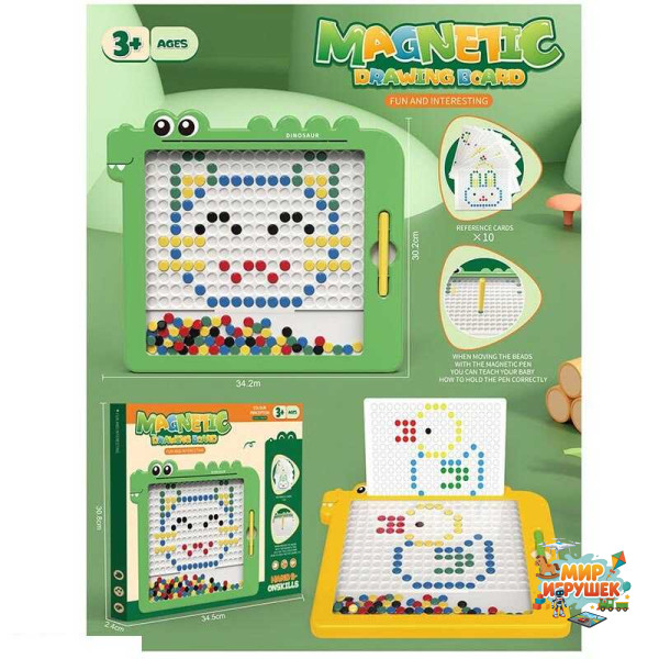 Магнітна мозаїка 6891 (30) трафарети, стилус, в коробці