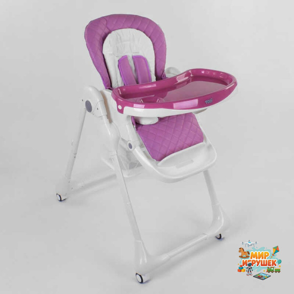Стільчик для годування Toti W-62005 (1) м'який PU, м'який вкладиш, 4 колеса, знімний столик, в коробці