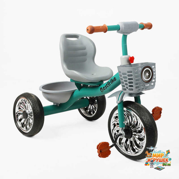 Велосипед 3-х колісний BS-40250 / BS-402-50 'Best Trike' (1) колеса EVA переднє 12’’, заднє 10``, сталева рама, кошик, в коробці