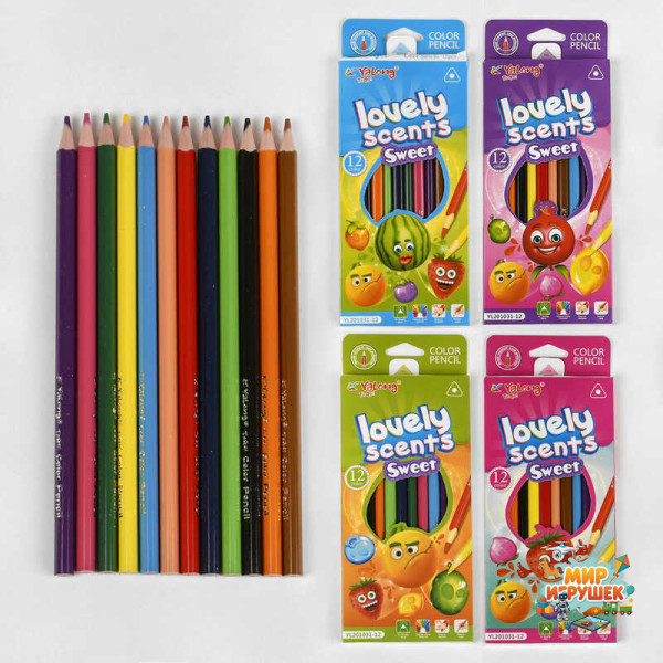 Олівці С 45335 / YL 201031-12 / YL 21013-12 (240) 4 види, 12 кольорів, 12 шт в упаковці