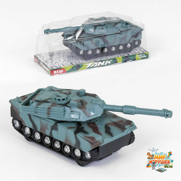 Танк 383-22 D (120) інерційний, світло, звук, поворотна вежа, в слюди