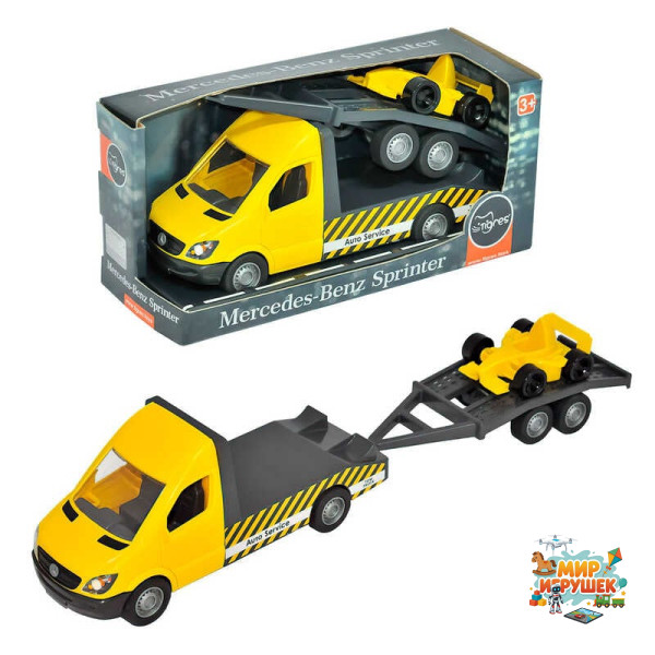 гр Автомобіль 'Mercedes-Benz Sprinter' Евакуатор з лафетом 39741 (8) жовтий 'Tigres'
