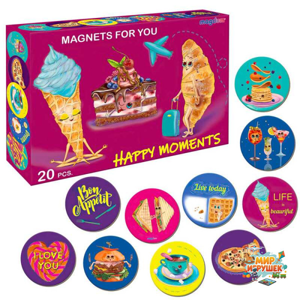 гр Набір магнітів 'Happy moments' ML4031-53 EN (10) 'Magdum' 20 магнітів, в коробці