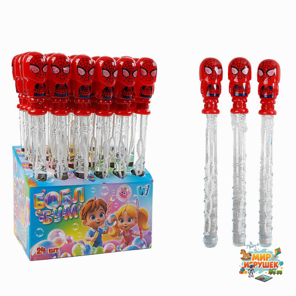 Мильні бульбашки LK 33602 (6) 'WToys', ЦІНА ЗА 24 ШТУКИ В БЛОЦІ, 'Герой', висота 36см, в коробці