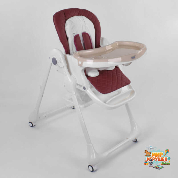 Стільчик для годування Toti W-22019 (1) м'який PU, м'який вкладиш, 4 колеса, знімний столик, в коробці