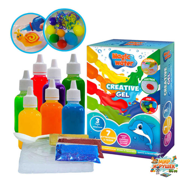 гр Набір для творчості 'Magic water. Creative gel' MV6031-03 (9) 'Ludum', аквагель, форми, глітер, в коробці