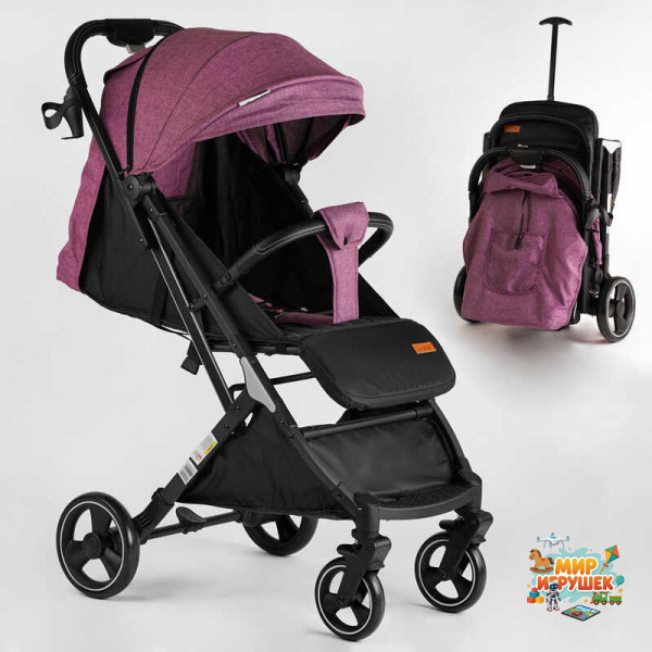 Візок прогулянковий дитячий 'JOY' Comfort L-30201 (1) колір ФІОЛЕТОВИЙ, рама сталь з алюмінієм, футкавер, підсклянник, телескопічна ручка