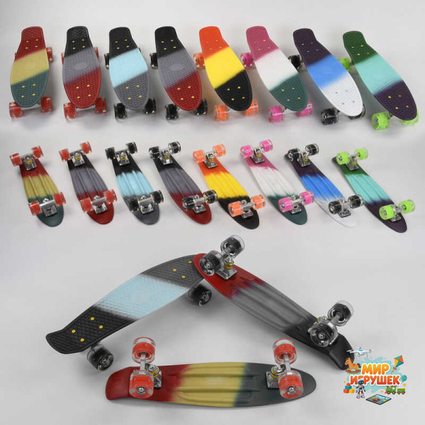 Скейт Пенні борд С 40309 (8) Best Board, ВИДАЄТЬСЯ ТІЛЬКИ МІКС ВИДІВ, СВІТЛО, дошка = 56 см, колеса PU d = 6 см, 8 кольорів