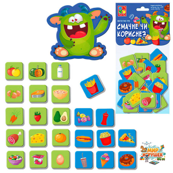 гр Гра магнітна 'Смачне та корисне' (укр) VT 5900-06 (5) 'Vladi Toys', 24 магніти, у пакеті
