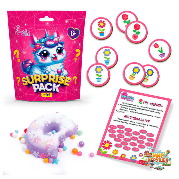 гр Набір для творчості із сюрпризами 'Surprise Pack Mini 2' VT8040-02 (24) 'Vladi Toys', гра 'Мемо', сквіш, в пакеті