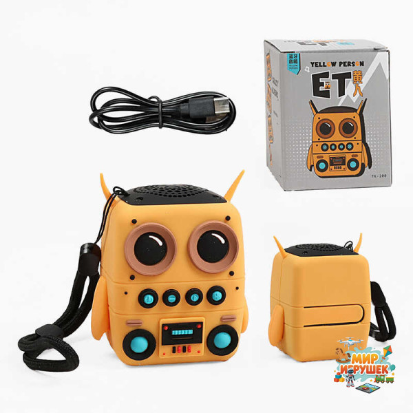 Колонка C 76145 (120) висота 9 см, підтримка TF-карти, прогумована поверхня, вбудований акумулятор, в коробці