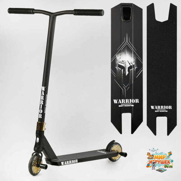 Самокат трюковий Т-50615 Best Scooter (4) 'Warrior', HIC-система, ПЕГИ, алюмінієвий диск та дека, колеса PU, d=120 мм, ширина керма 58 см