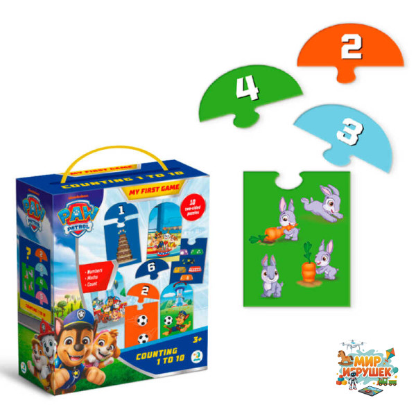 гр Навчальна гра Paw Patrol 'Лічба від 1 до 10' 200621 (160) 'DoDo', пазли, цифри, в коробці