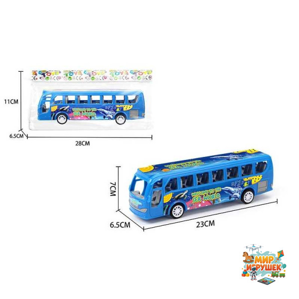 Автобус TMX 88-3 B (360/2) 23х6,5х7 см, інерція, в пакеті