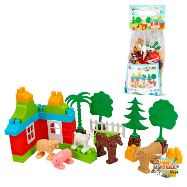гр Конструктор 0341 (9) 'Technok Toys', 45 елементів, “Ферма”, у пакеті