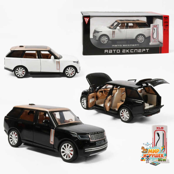 Машинка RS-15526 (24) 'Авто Експерт', 2 кольори, електромобіль, зарядна станція, металопластик, масштаб 1:24, звук, світло, інерція, відчиняються двері, в коробці
