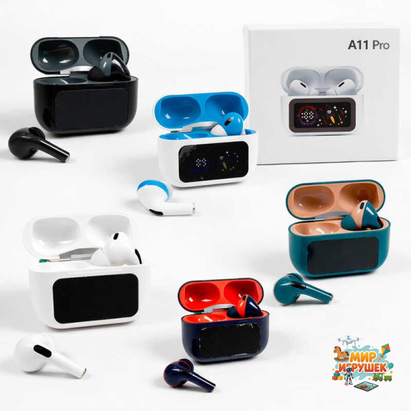 Навушники C 77294 (100) Bluetooth-підключення, цифровий дисплей, мікрофон, зарядний кейс, шумозаглушення, в коробці, ВИДАЄТЬСЯ МІКС ВИДІВ