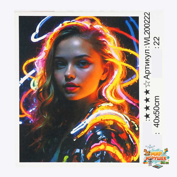 Картина за номерами WL 200222 (30) 'WToys', 40х50 см, світиться у темряві, в коробці