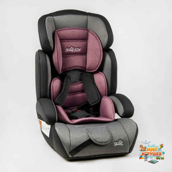 Автокрісло 36800 - VL (4) 'JOY', колір - сіро-рожевий, універсальне, з бустером, група 1/2/3, вага дитини від 9-36 кг, в пакеті
