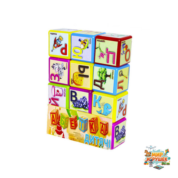 гр Кубики 'Абетка' 12 шт 18231 велика (16) 'M Toys', УКРАЇНСЬКА МОВА