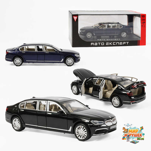 Машинка RS-61337 (24) 'Авто Експерт', 2 кольори, металопластик, 1:24, звук, світло, інерція, відчиняються двері, багажник та капот, в коробці