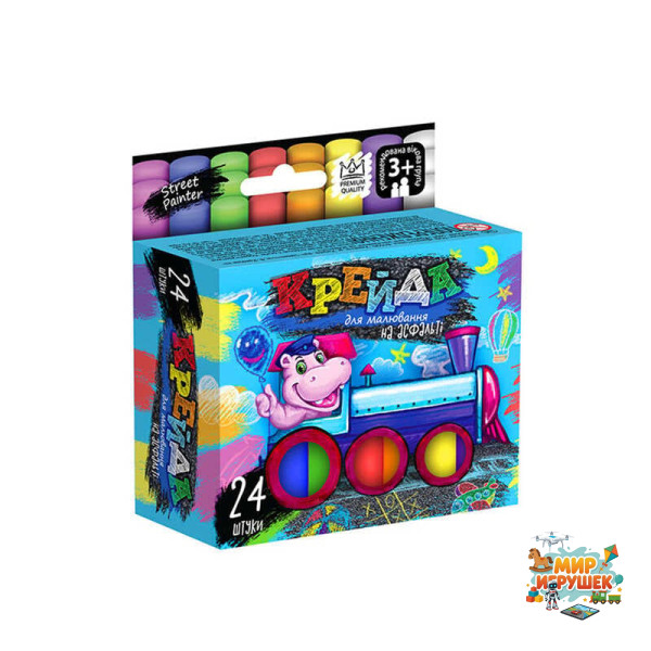 гр Крейда для малювання, тонка MEL-02-05U УКР. (24) 'Danko Toys', d-1,2 см, 24 штуки, 8 кольорів