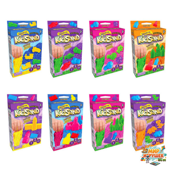 гр Кінетичний пісок 'KidSand' 200г KS-05-01U,02U.03U...08U (16) 'Danko Toys' ВИДАЄТЬСЯ МІКС ВИДІВ