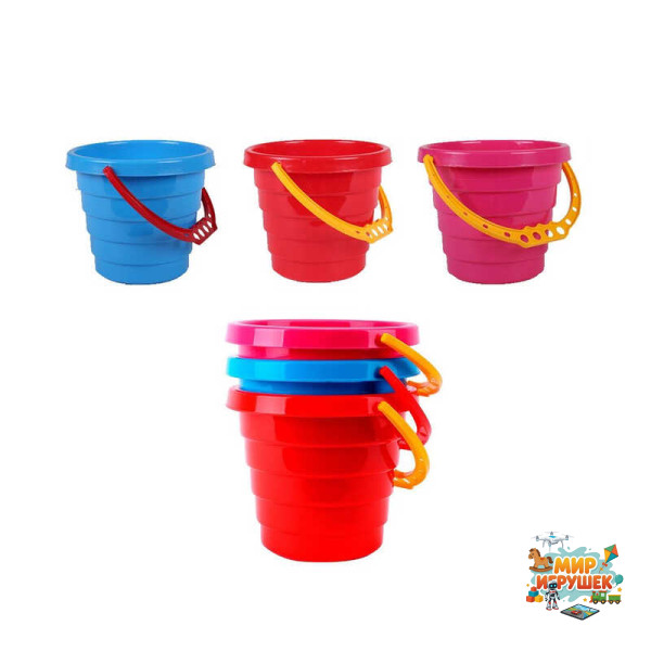 гр Відро малий. 'Ребро' 0472 (90) 'Technok Toys' 4 кольори, об'єм 1л, 13см