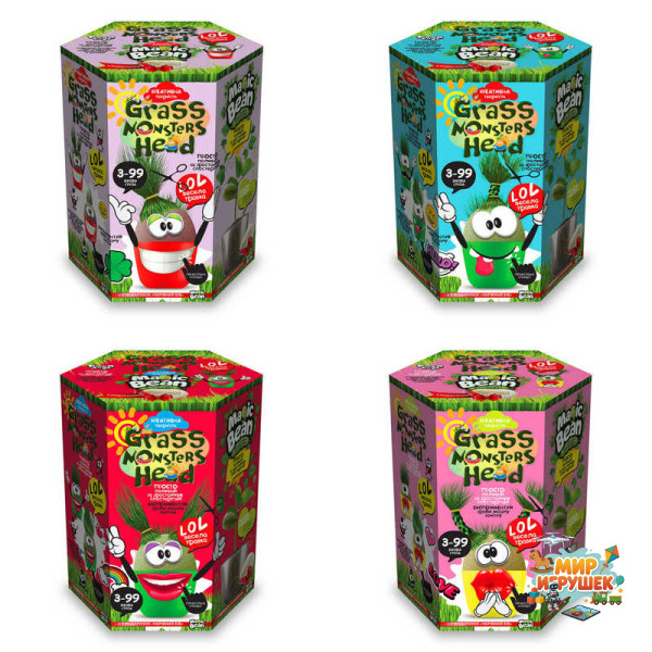 гр Набір творчості 'Grass monsters head' GMH-01-01U,02U,03U...08U УКР. (8) 'Danko Toys' ВИДАЄТЬСЯ МІКС ВИДІВ