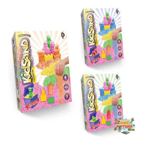 гр Кінетичний пісок 'KidSand' 400г KS-04-01U,02U.03U (16) 'Danko Toys' ВИДАЄТЬСЯ МІКС ВИДІВ
